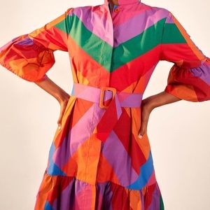 Farm Rio Amanda Striped Mini Dress